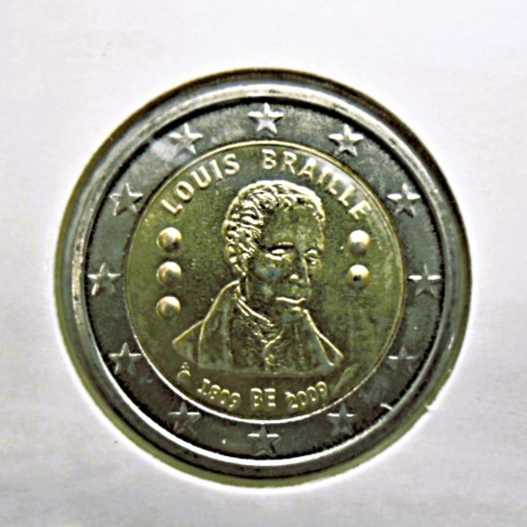 2 euro commémorative Belgique 2009 Louis Braille., Naissance ou Mariage, Monnaie en vrac, Belgique, 2 euros