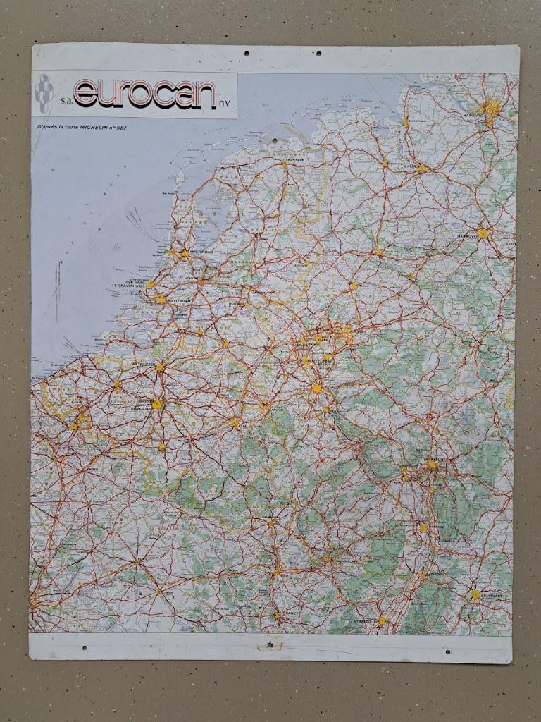 Plaque métallique vintage - Eurocan NV/SA - N987, Enlèvement, Utilisé, Panneau publicitaire