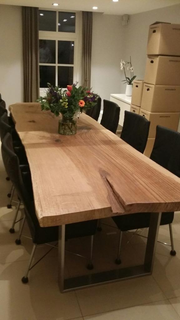 Boomstamtafel, Boomstam, Eiken Boomstamtafel, Boomstam tafel, Huis en Inrichting, Ophalen, Eikenhout, Overige vormen, Nieuw