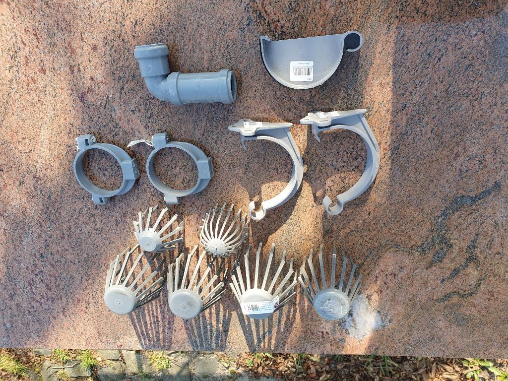 Bladvangers, fixo nicol beugels, bocht,eindstuk PVC grijs, Ophalen of Verzenden