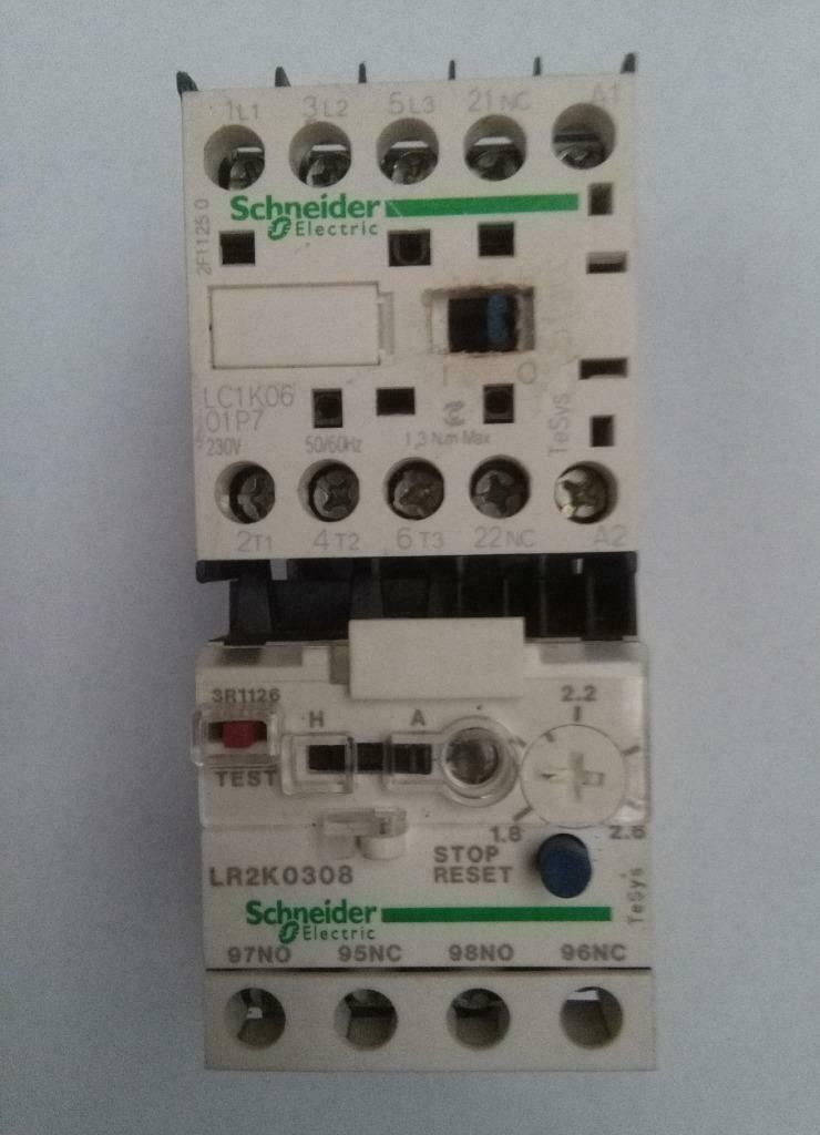 Schnieder LR2K0308 overbelastingsrelais + Contactor 60947-4-, Verzenden, Gebruikt, Elektromotor