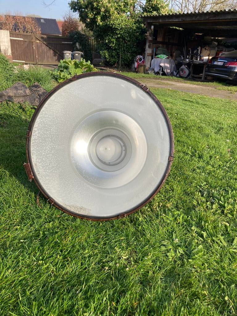 industriële grote ronde aluminium lampen met glas, Ophalen