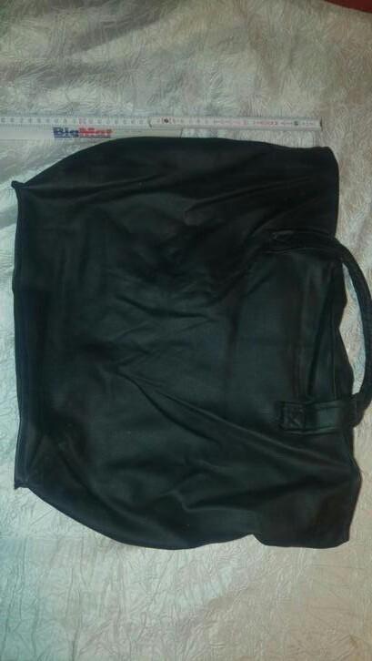 Vintage sac de voyage simili cuir noir, Enlèvement ou Envoi, Comme neuf, Noir