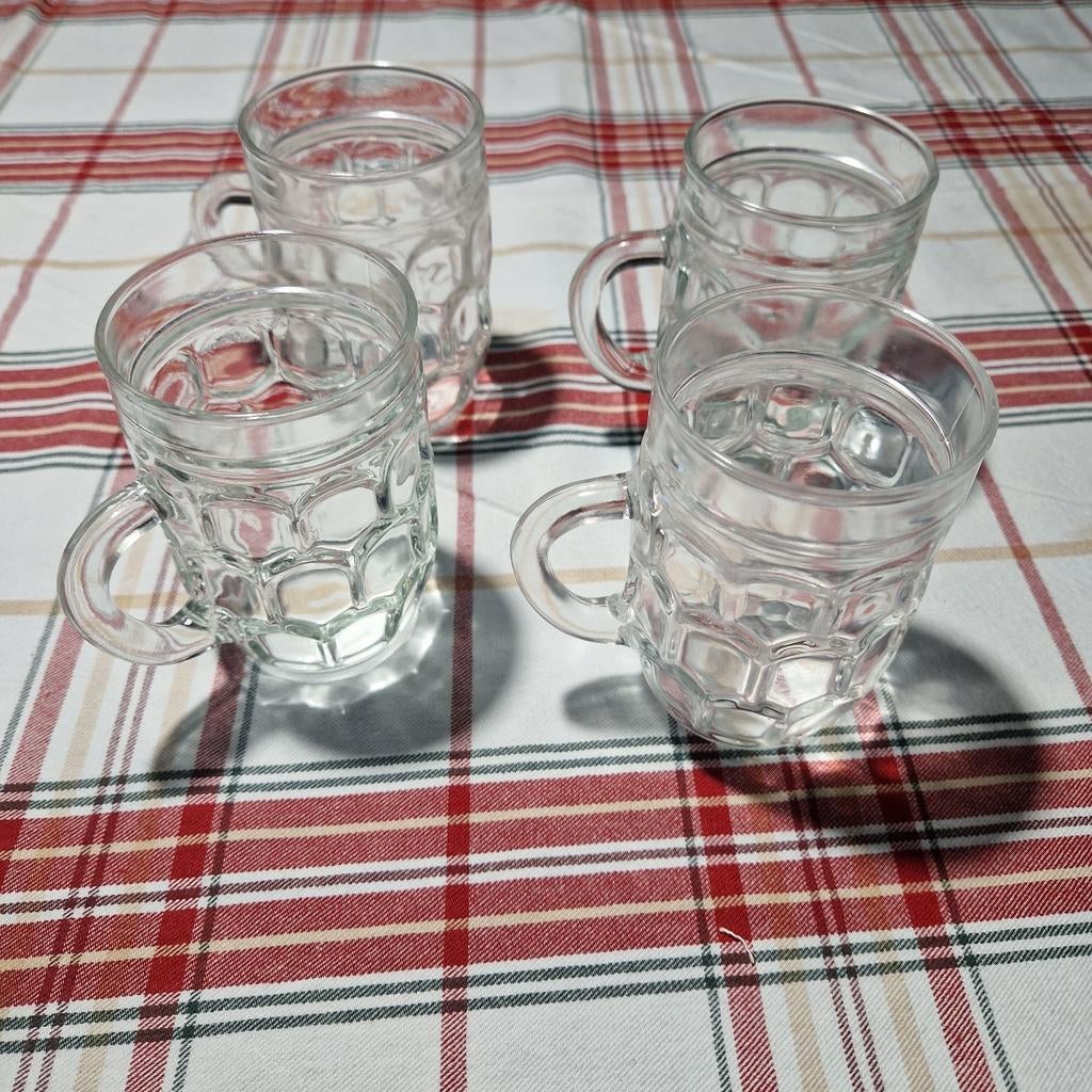 4 chopes verrerie Reims, Enlèvement ou Envoi, Utilisé, Verre à bière