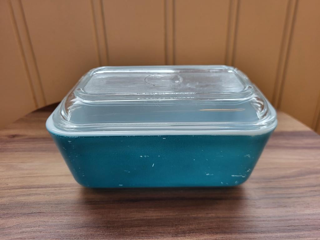 Vintage Pyrex schaal, Ophalen of Verzenden, Gebruikt, Blauw, Schaal