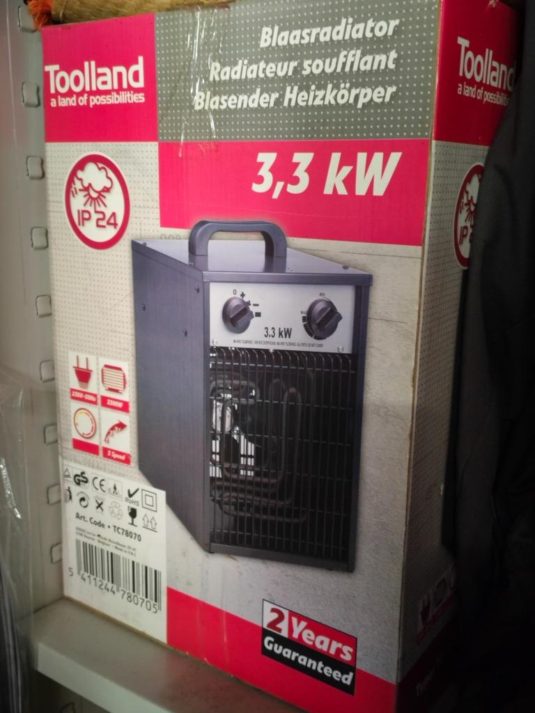 Blaasradiator Toolland 3.3kW, Enlèvement, Utilisé