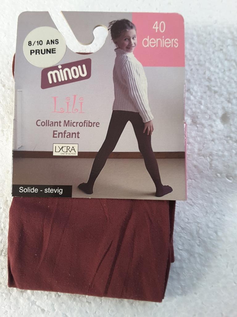 collant microfibre enfant 8/10 ans prune 40 deniers Minou, Enfants & Bébés, Enlèvement ou Envoi, Neuf, Fille