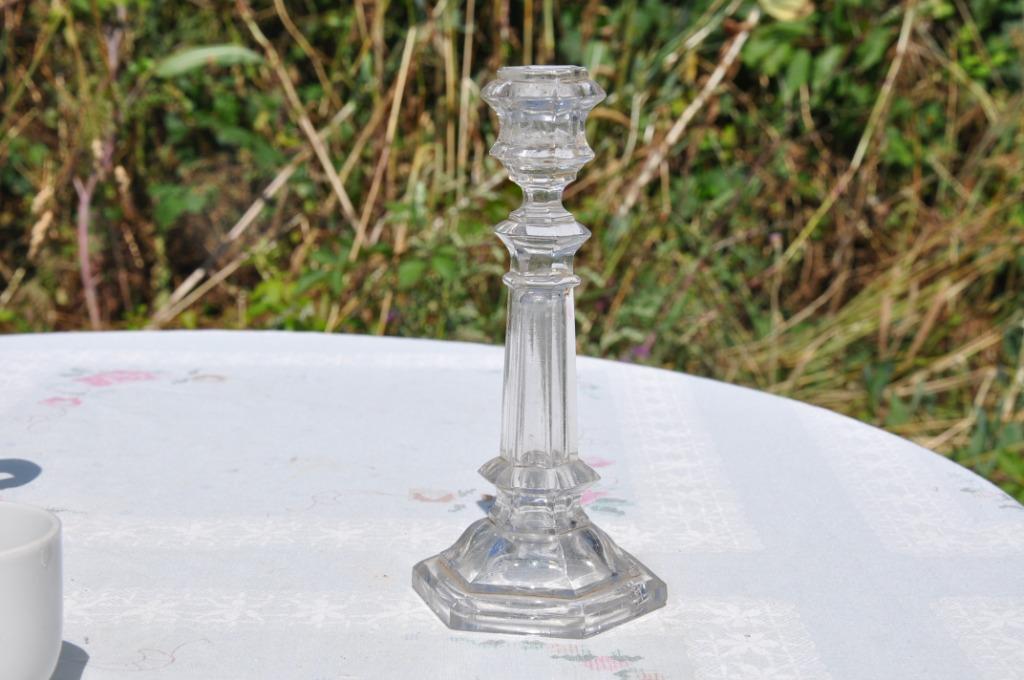 bougeoir en verre pied hexagonale, Enlèvement ou Envoi, Verre