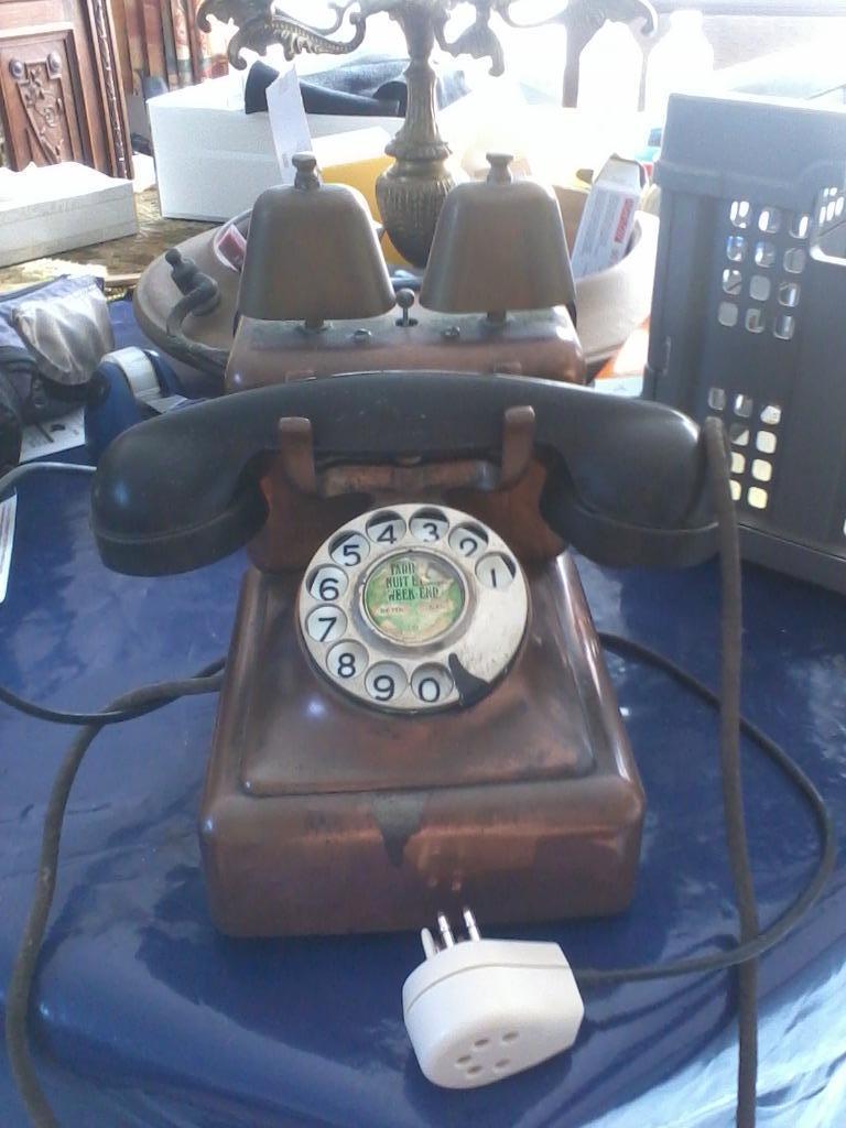 Roodkoperen Telefoon Analoog, Antiek en Kunst, Ophalen, Koper