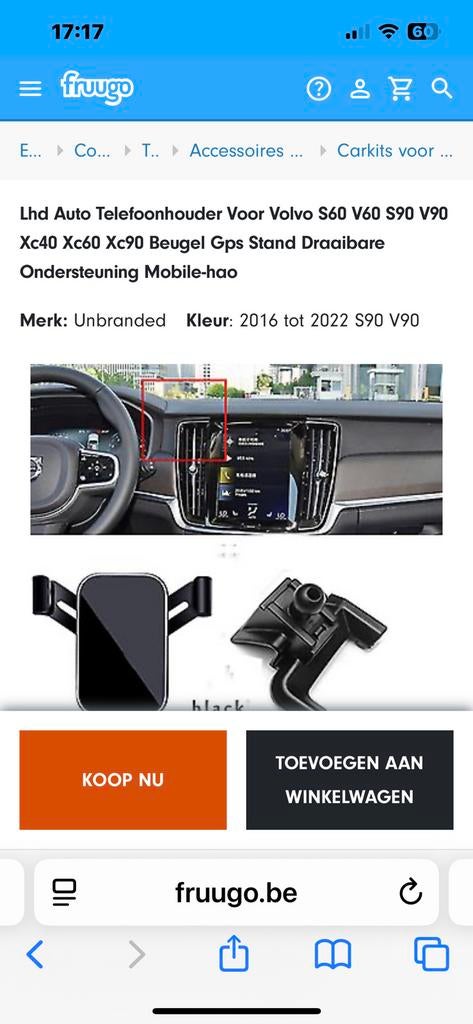 Volvo gsm-houder, Ophalen of Verzenden, Zo goed als nieuw