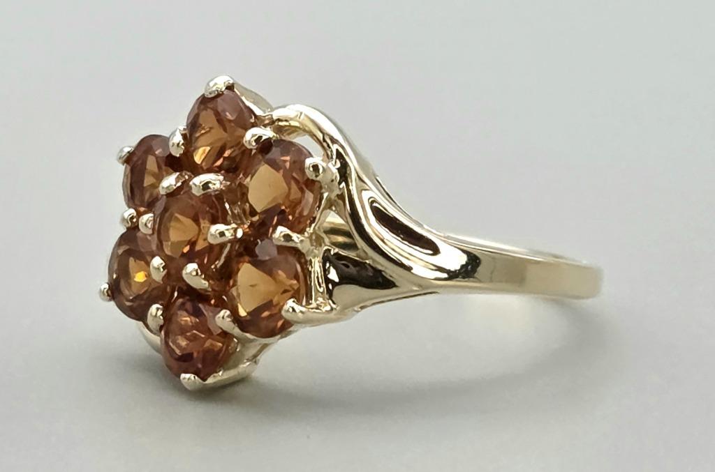 Gouden Vintage ring met edelsteen citrien. 2025/611., Handtassen en Accessoires, Antieke sieraden, Ring, Goud, Met edelsteen, Verzenden