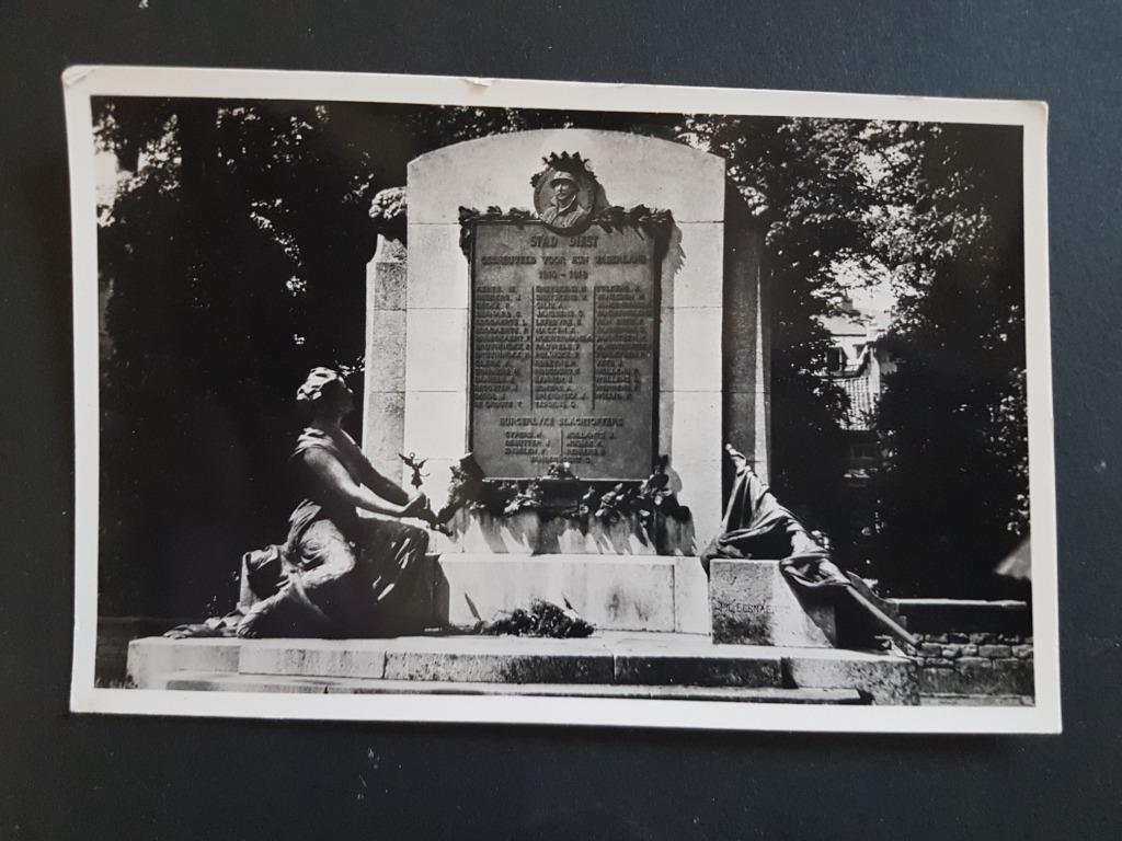 Postkaart Diest Gedenksteen Oudstrijders 1914 - 1918, Enlèvement ou Envoi, 1940 à 1960, Non affranchie, Brabant Flamand