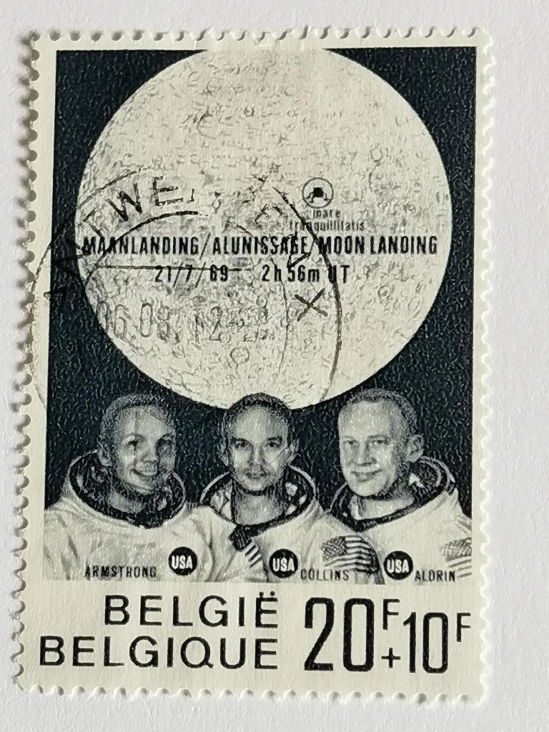 Belgie 1969 - maanlanding - ruimtevaart - uit velletje, Ophalen of Verzenden, Gestempeld, Ruimtevaart