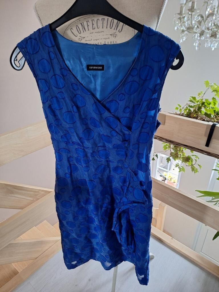 Blauw mouwloos kleedje caroline biss