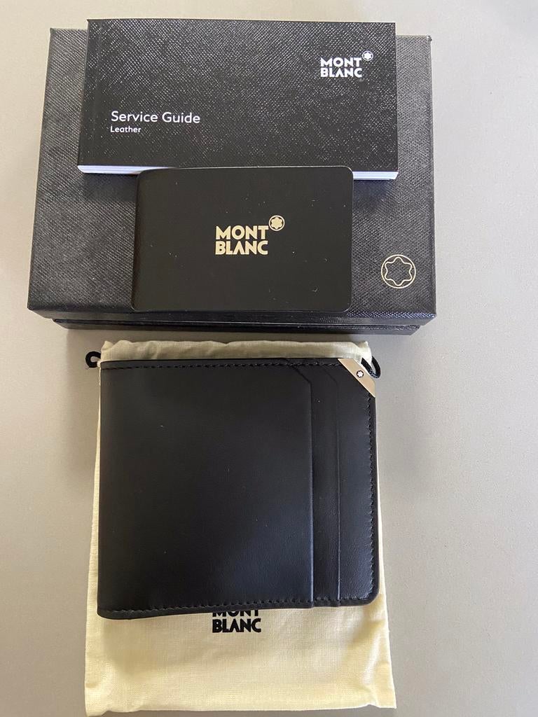 Zwart Lederen portemonnee Montblanc, Neuf, Autres marques, Cuir, Enlèvement ou Envoi