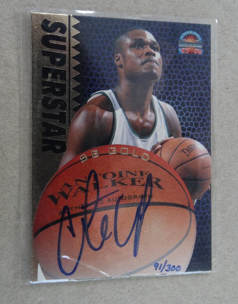 1997 Antoine Walker ScoreBoard Gold Ltd autograph #91/300, Sport en Fitness, Verzenden, Nieuw, Overige typen