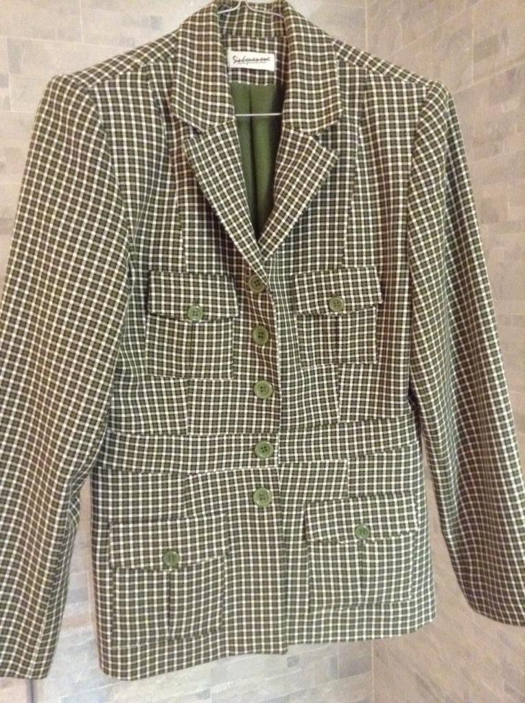Blazer met ruitjes, Taille 42/44 (L), Comme neuf, Vert, Manteau