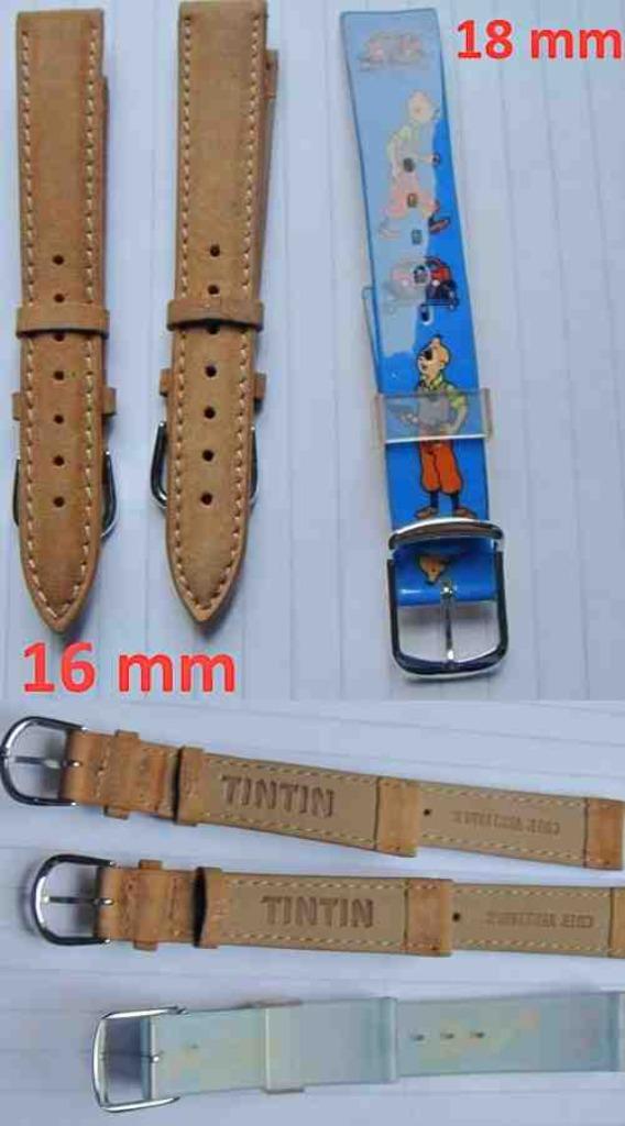 Bracelets TinTin en cuir ou résine vintage 16 ou 18 mm NEUFS, Enlèvement ou Envoi, Neuf, Autres couleurs, Autres matériaux