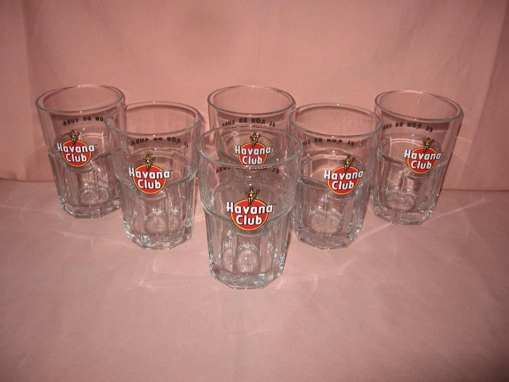 6 Havana Club glazen EL RON DE CUBA., Verzamelen, Ophalen of Verzenden, Zo goed als nieuw, Gebruiksvoorwerp