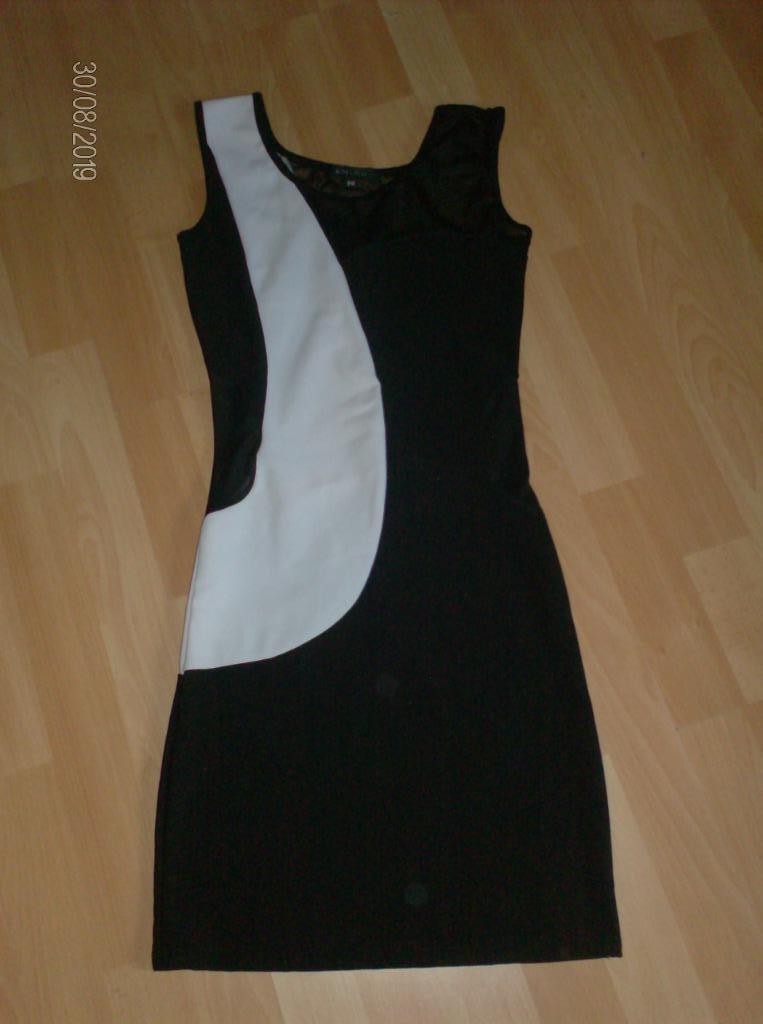 JURK ZWART/WIT MERK AMISU – MAAT 36 ALS NIEUW, Kleding | Dames, Wit, Ophalen of Verzenden, Maat 36 (S), Gedragen