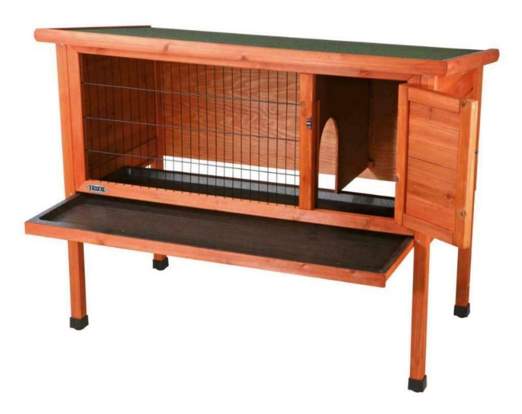 Clapier Lapin Bois Marron 116cm, Animaux & Accessoires, Rongeurs & Lapins | Cages & Clapiers, Neuf, Niche, 90 cm ou plus, 110 cm ou plus