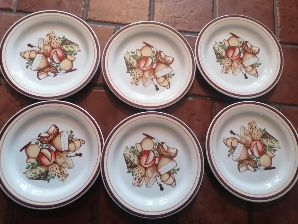 Lot de 6 assiettes à fromage