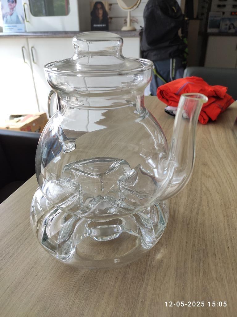 Glazen theepot met verwarmingselement, Ophalen, Zo goed als nieuw, Glas, Overige typen