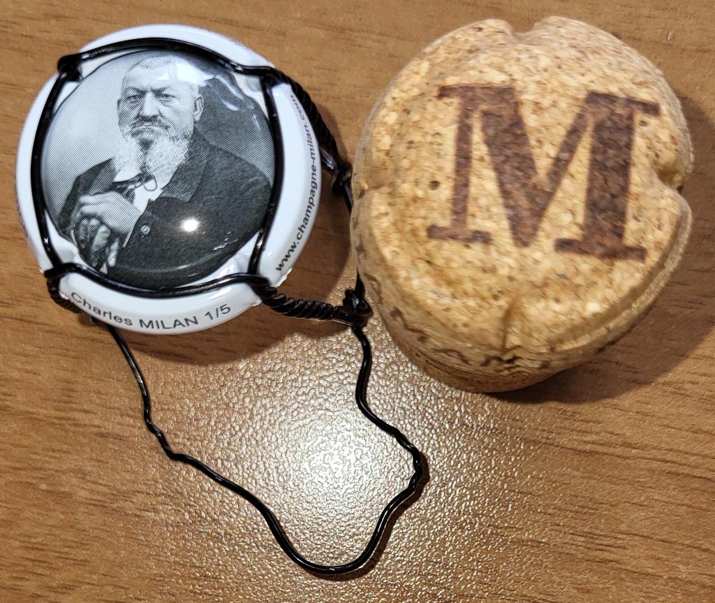 Capsule & bouchon Champagne Jean MILAN blanc & noir nr.65, Verzamelen, Wijnen, Nieuw, Champagne, Frankrijk, Ophalen of Verzenden