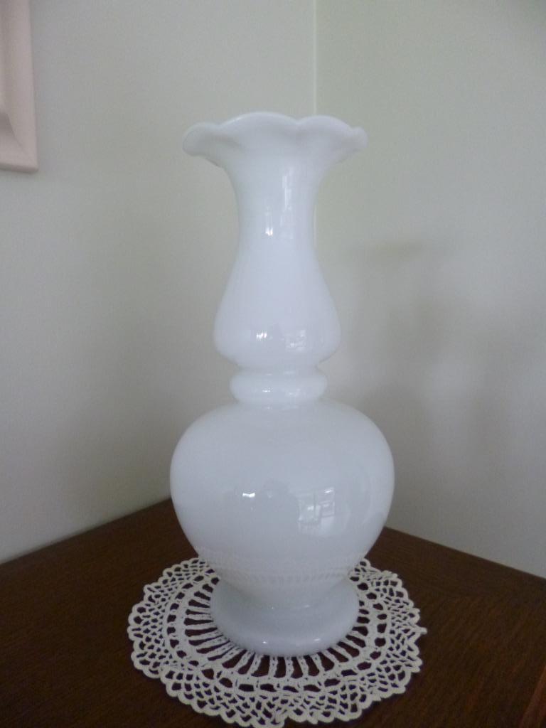 witte opaline vaas, Ophalen