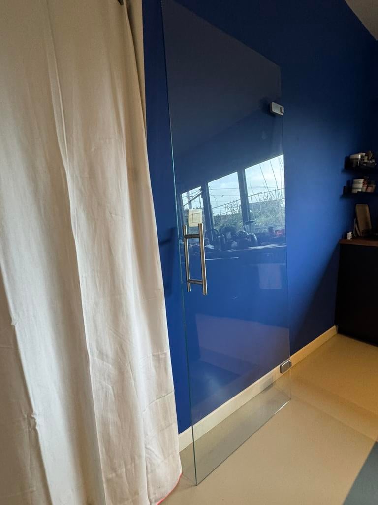 Porte en verre d’intérieur. Glazen binnendeur., Ophalen, Zo goed als nieuw