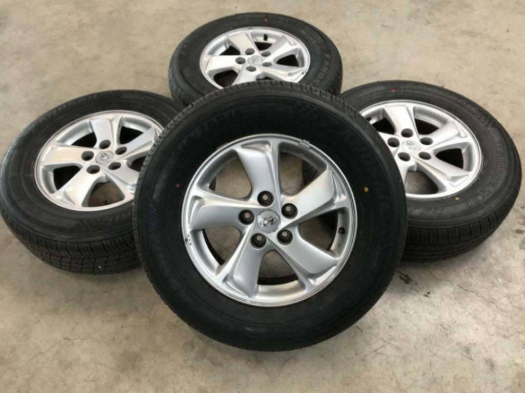 4 jantes alliage 16 pouces originale Hyundai IX 35 (5×114,3), Enlèvement, Utilisé, Hyundai