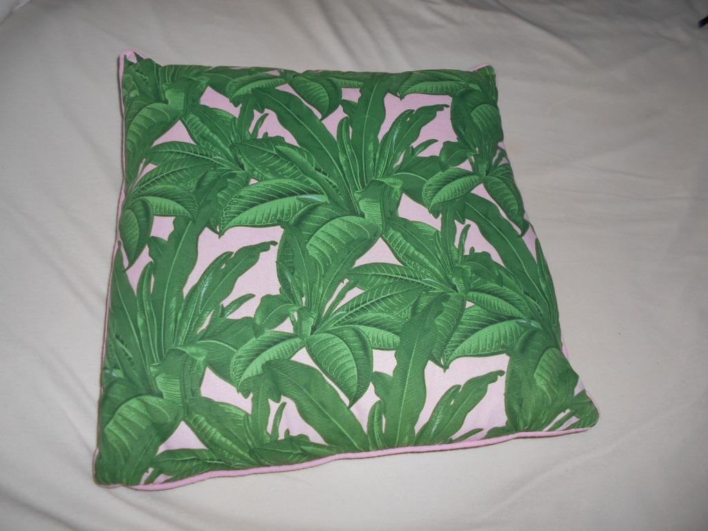 Nieuw sierkussen met bladmotief, Ophalen, Nieuw, Roze, Vierkant