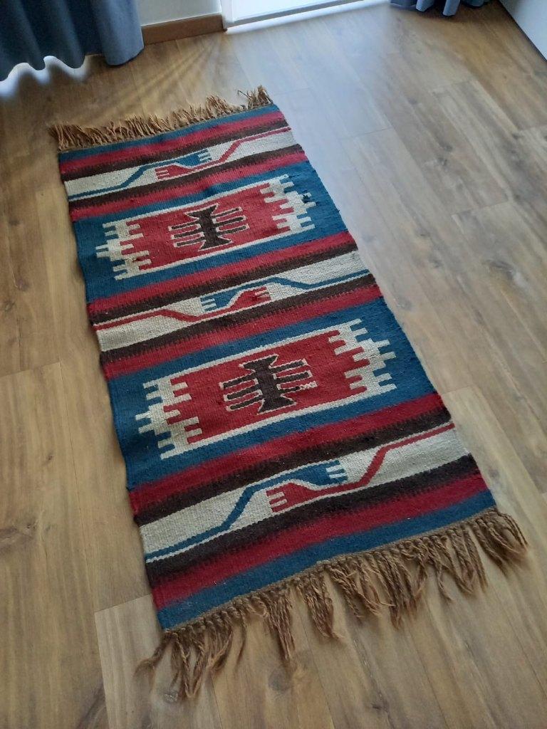 berber tapijt - blauw rood, Ophalen, Blauw, 50 tot 100 cm, Zo goed als nieuw