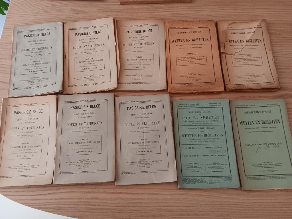 20 livres de législation belge des années 1930 et 1940, Enlèvement ou Envoi, Utilisé, Juridique et Droit
