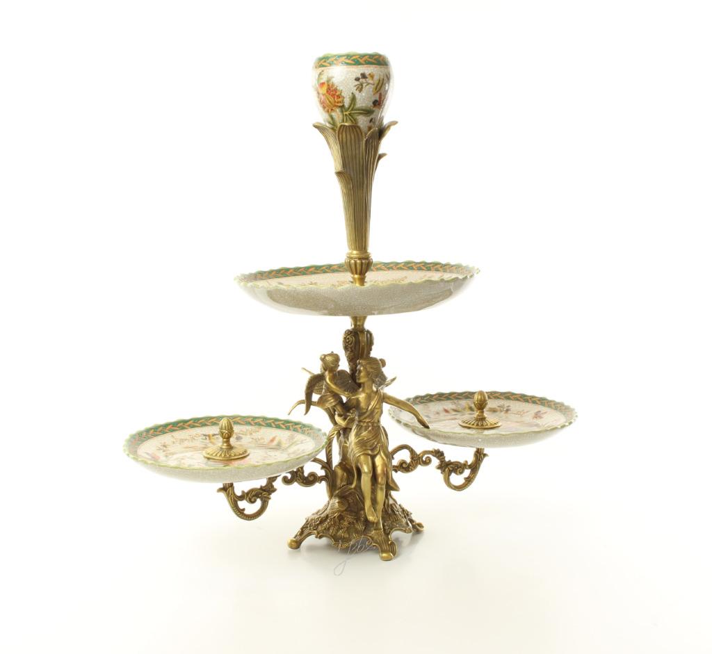 etagere , brons en porselein, Ophalen of Verzenden, Nieuw