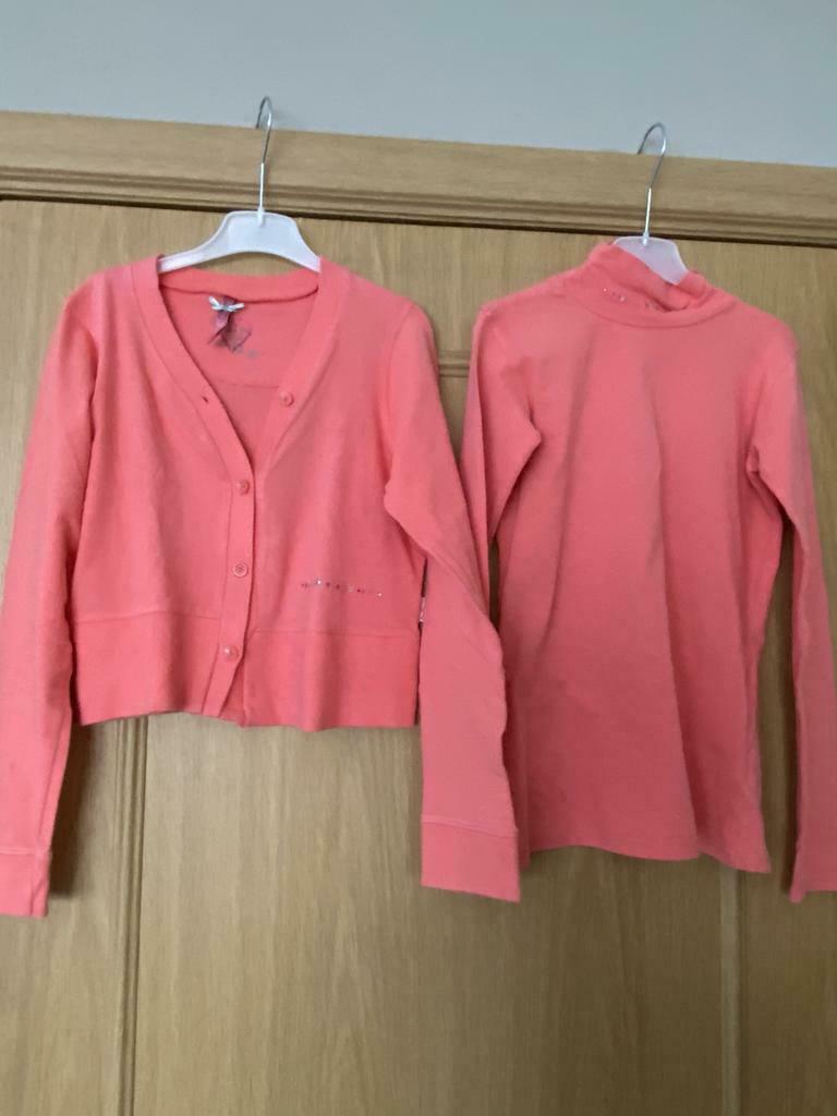 Setje longsleeve en gilet - 12 jaar, Meisje, Ophalen of Verzenden, Zo goed als nieuw, Shirt of Longsleeve