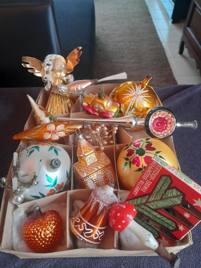 Oude kerstballen jaren 40 50, Ophalen of Verzenden