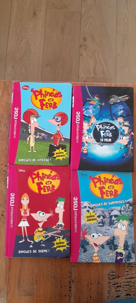 Lot de 4 livres,  phineas et firb, bibliothèque rose, Enlèvement ou Envoi, Utilisé, Bibliothèque rose