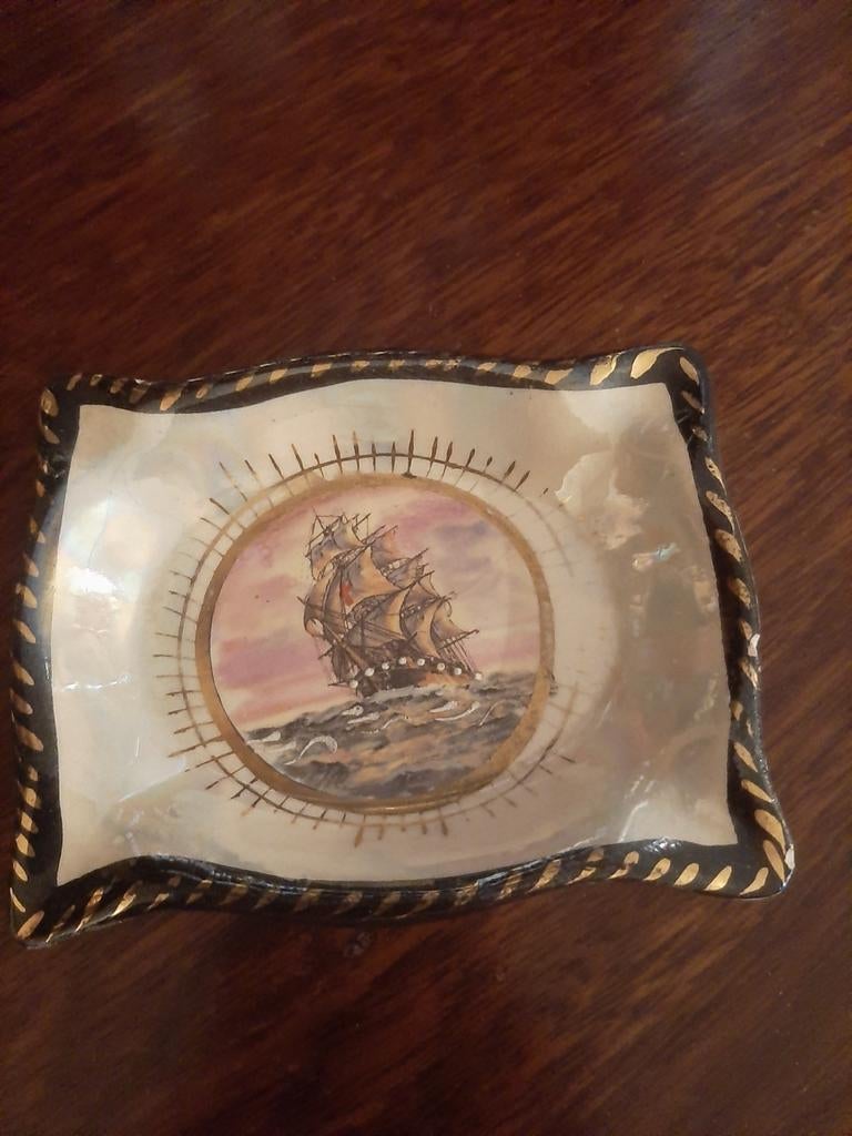 Retro/Vintage H. Bequet sierschaaltje – zeilschip (België), Antiek en Kunst, Ophalen of Verzenden