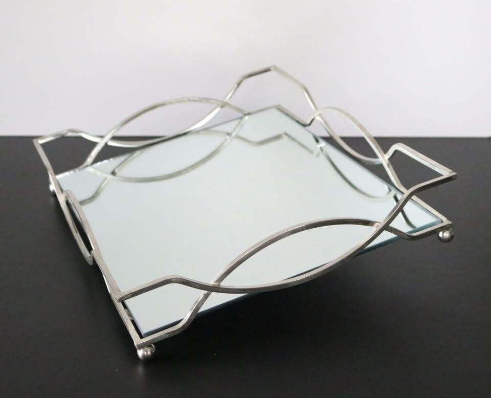 Art Deco spiegel dienblad - Vintage deco, Huis en Inrichting, Woonaccessoires | Dienbladen, Ophalen of Verzenden, Zo goed als nieuw