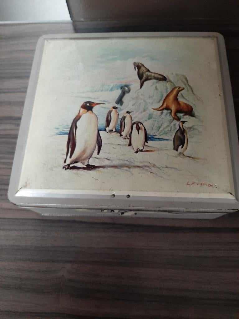 Blikken doos Van Melle met sleuteltje, Verzamelen, Ophalen of Verzenden, Zo goed als nieuw