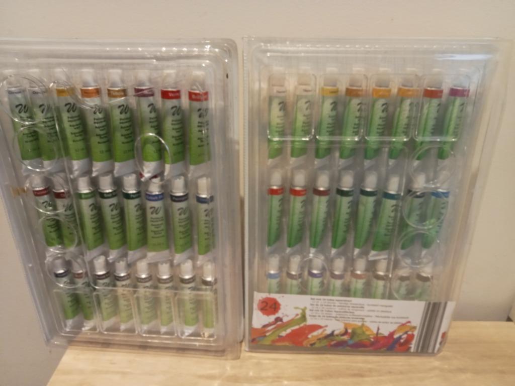 Super lot de 48 (2 X 24) tubes de peinture aquarelle, Enlèvement