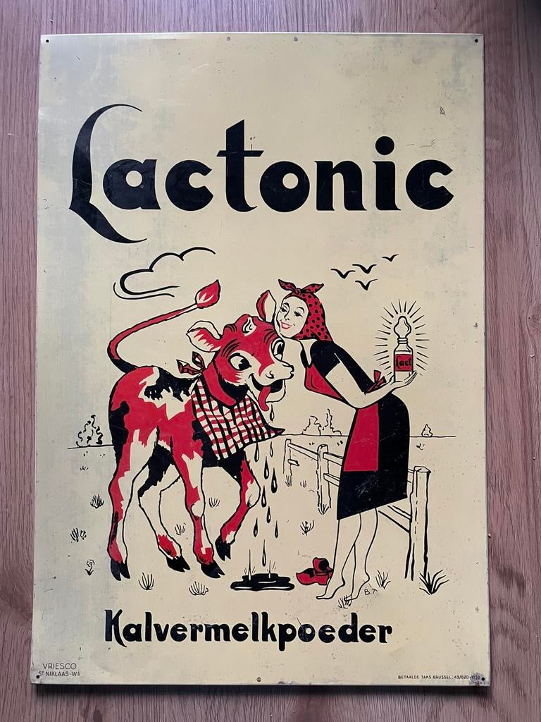 Vintage reclame lactonic kalvermelkpoeder 1958 expo 58, Collections, Marques & Objets publicitaires, Enlèvement ou Envoi, Comme neuf