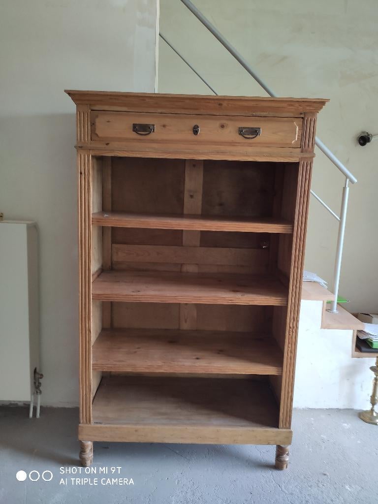 bibliotheekkast dennenhout, Huis en Inrichting, Kasten | Boekenkasten, Ophalen, Met plank(en), Gebruikt, Dennenhout