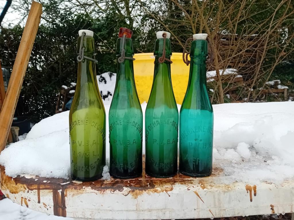Oude vintage bierflessen brouwerij Dehaene Merkem, Ophalen of Verzenden