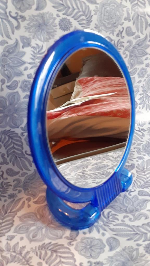 miroir rond double face poignée a poser, Maison & Meubles, Accessoires pour la Maison | Miroirs, Utilisé, Rond, Enlèvement ou Envoi