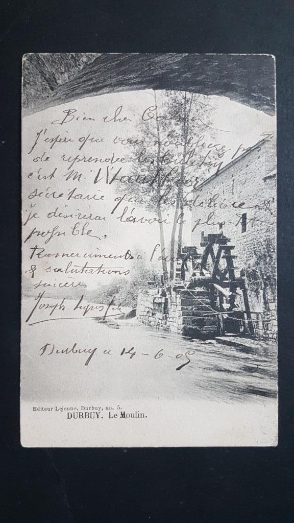 Carte postale Moulin à eau Durbuy Le Moulin, Collections, Cartes postales | Belgique, Affranchie, Luxembourg, Avant 1920, Enlèvement ou Envoi