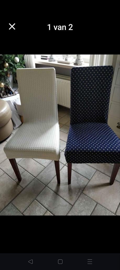 6 stoelen met blauwe hoezen, Ophalen