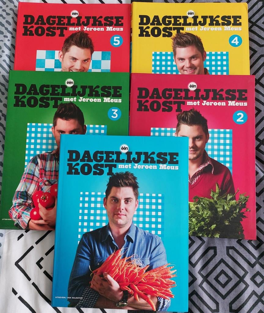 Jeroen Meus dagelijkse kost reeks van 5 kookboeken 1,2,3,4,5, Jeroen Meus, Ophalen of Verzenden, Zo goed als nieuw, Europa