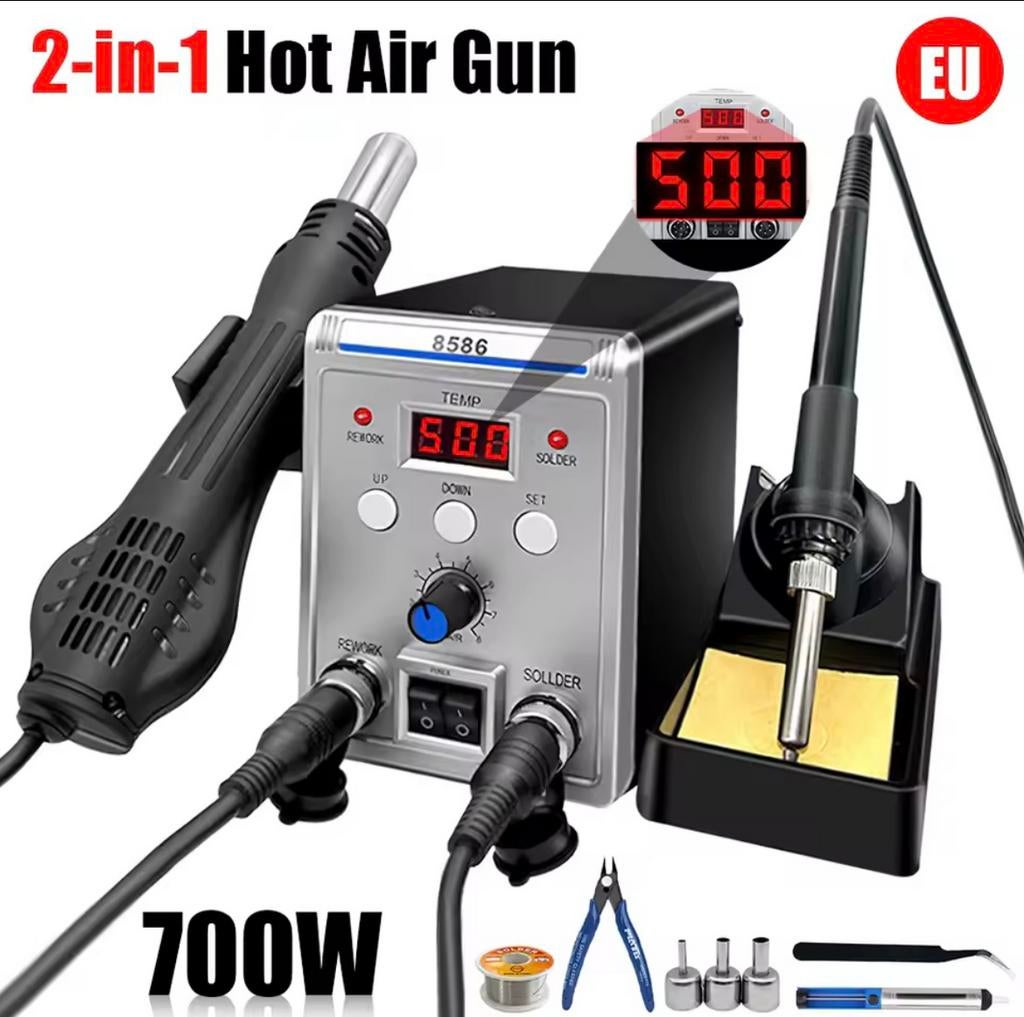 2-in-1 Soldering Station (Hot Air + Soldering Iron), Ophalen, Zo goed als nieuw